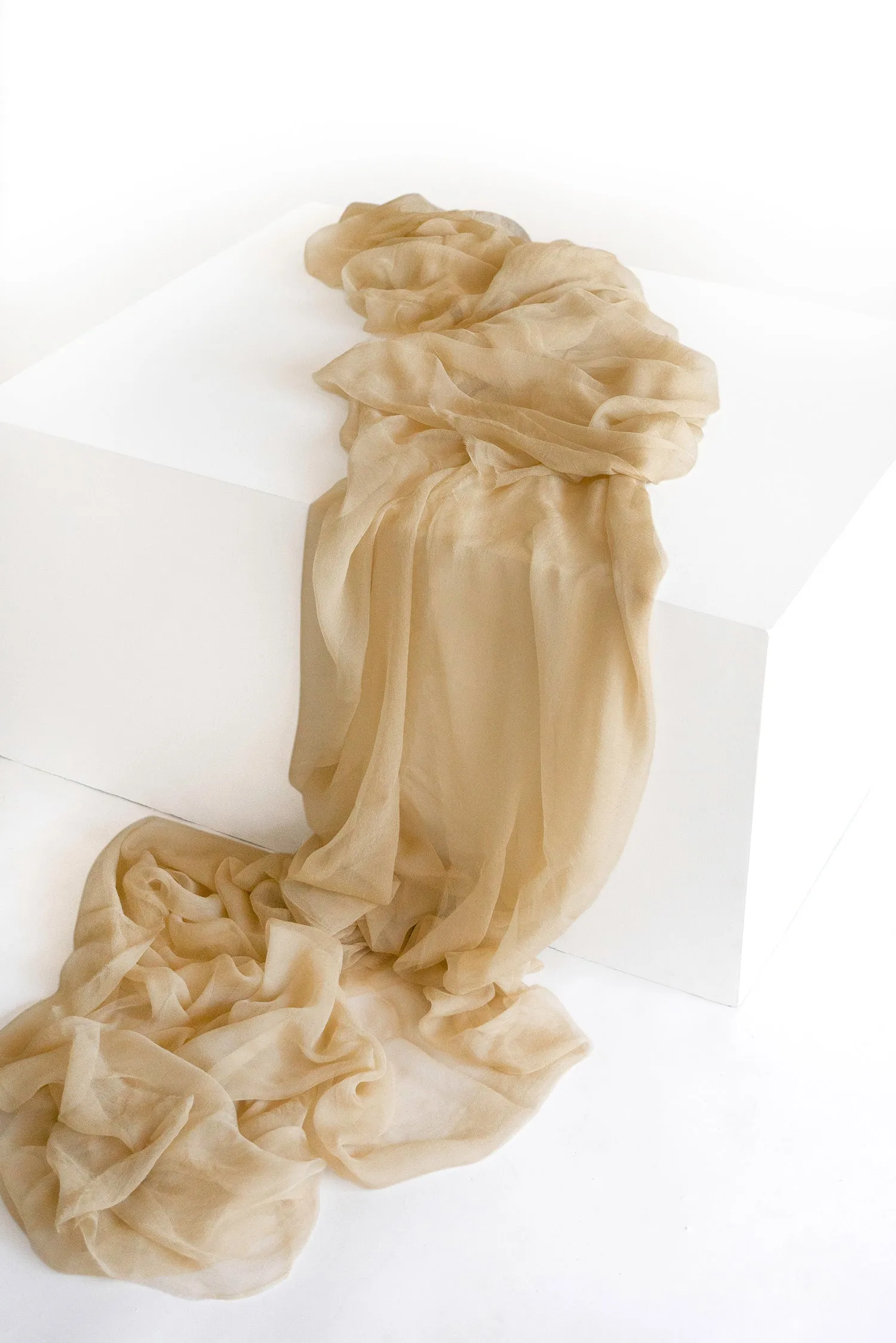 Silk Gossamer Textile in Cream