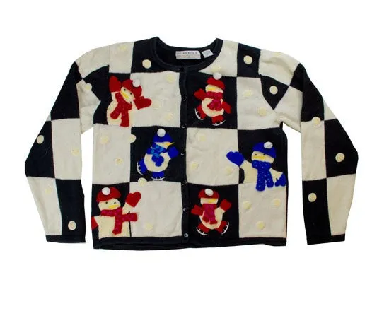 Skating Snowmen-Small Christmas Sweater