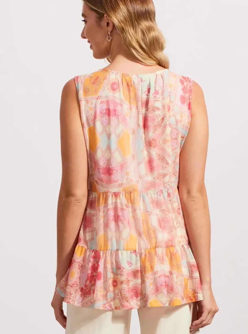 Sleeveless Lined Tiered Top [Yellovango-7706O]