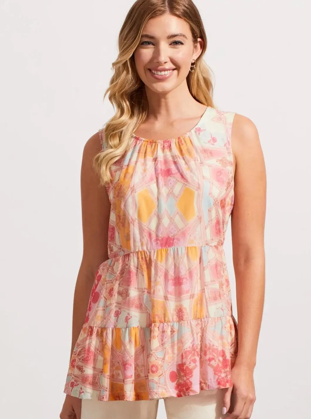 Sleeveless Lined Tiered Top [Yellovango-7706O]