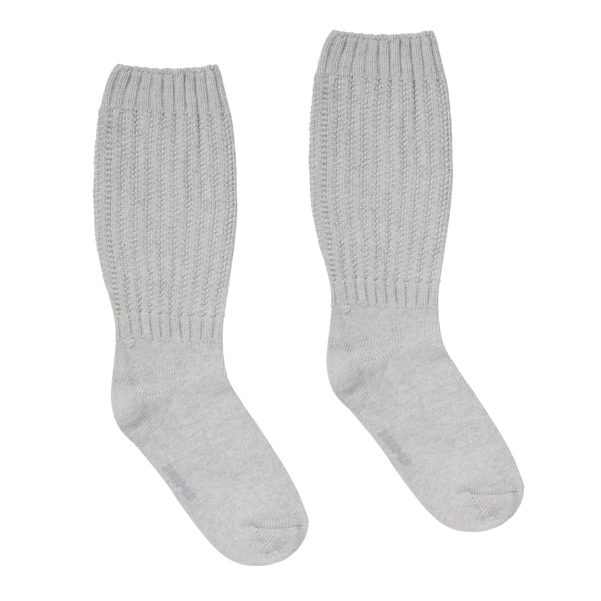 SLOUCHY CABLE SOCK | LIGHT HEATHER GREY