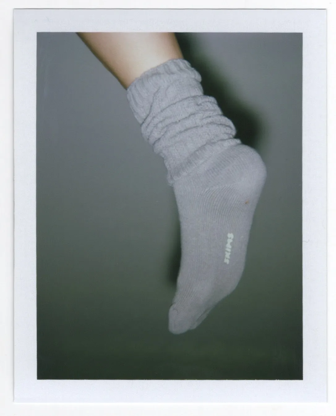SLOUCHY CABLE SOCK | LIGHT HEATHER GREY