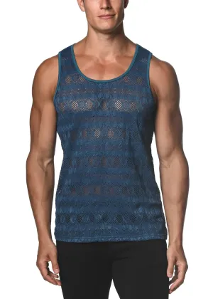 Stretch Gossamer Lace Tank-Star Sapphire
