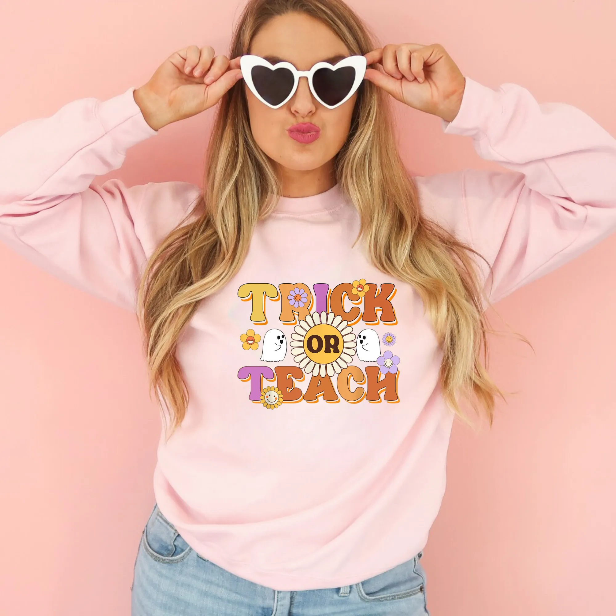 Trick or Teach | Halloween Teacher Crewneck Sweatshirt