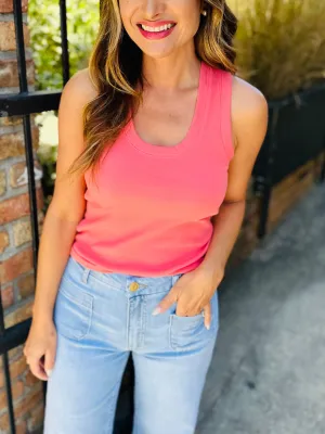 Z Supply Sirena Ribbed Tank-Sunset Pink