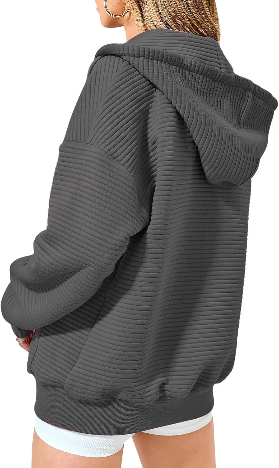 Zip Up Hoodie Women Sweatshirts for Women Y2K Quilted Jackets Hoodies Oversized Winter Fall Outfits Casual Fashion Top